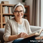 Home 21 자서전적 치료법의 비전 훈련 방법 - A middle-aged Polish woman sitting comfortably in a cozy living room filled with warm natural light,...
